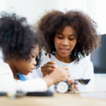 Two students in conversation